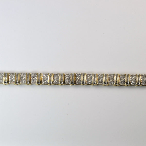 Diamond Cluster Link Bracelet | 1.54ctw | 7.5