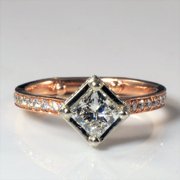 'Noam Carver' East West Princess Diamond Engagement Ring | 0.94ctw | SZ 4.75 |