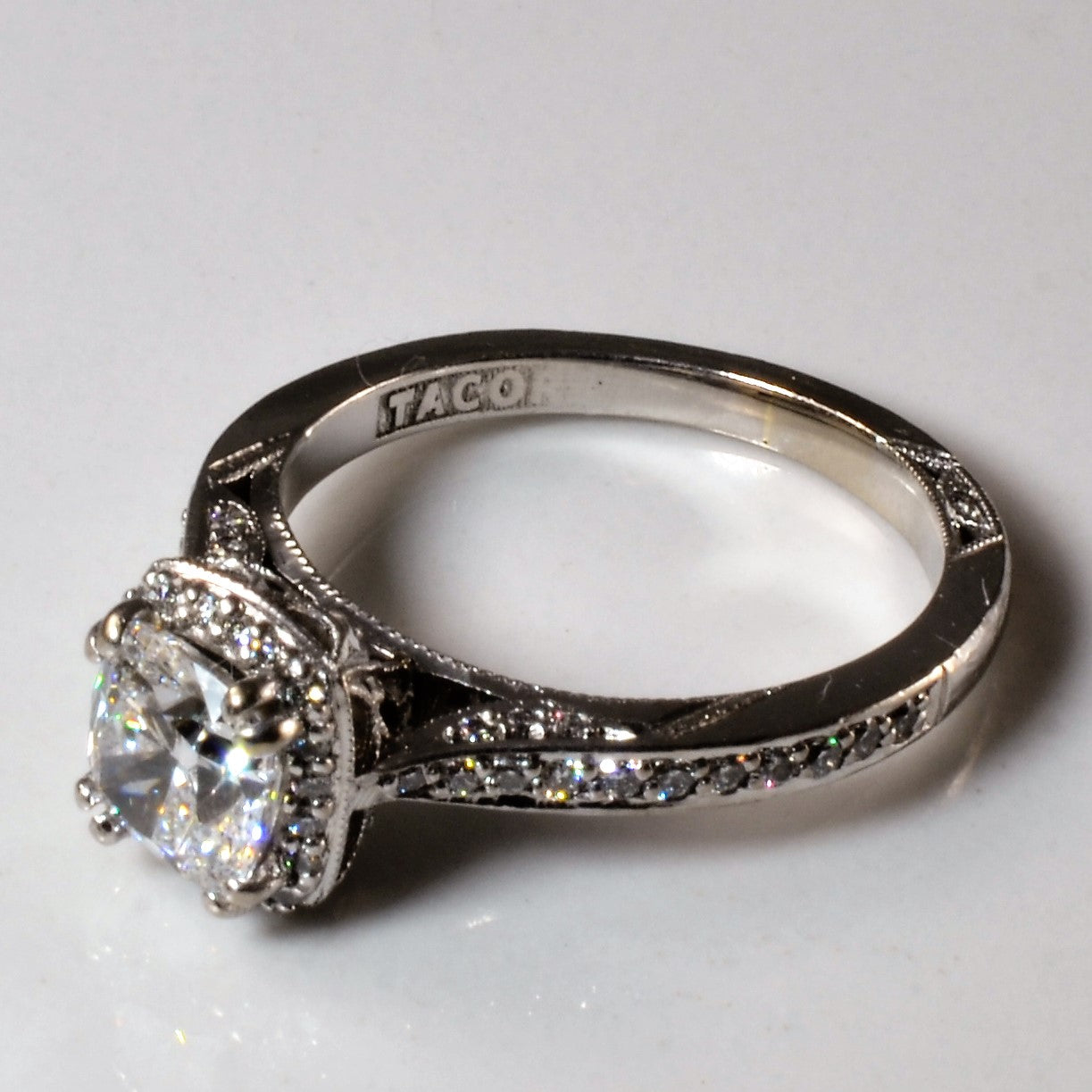 'Tacori' Cushion Cut Halo Diamond Engagement Ring | 1.31ctw | SZ 5 |