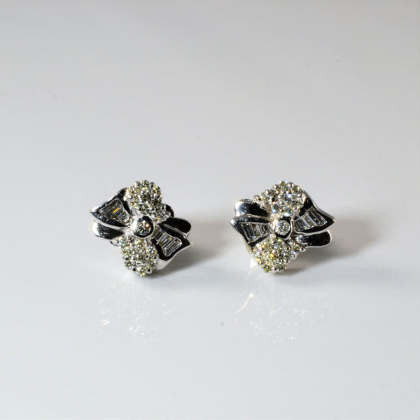 Diamond Cluster Bow Earrings | 0.41ctw |