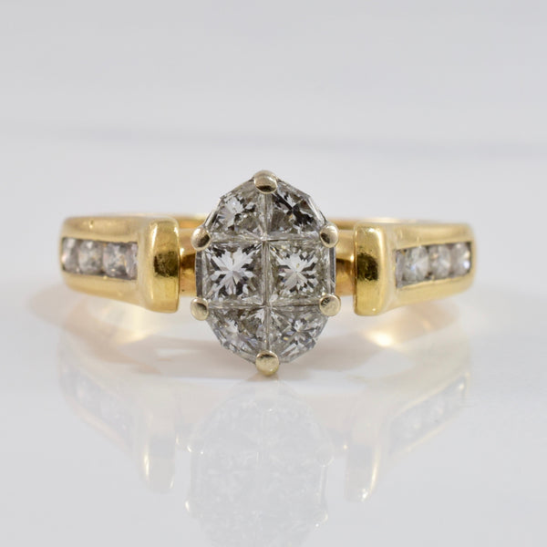 Diamond Cluster Engagement Ring | 0.72 ctw SZ 6 |