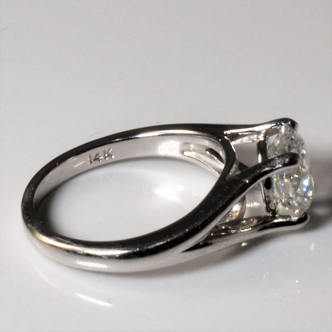 Split Shank Solitaire Diamond Engagement Ring | 1.35ct | SZ 3 |