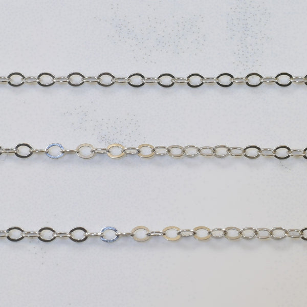 14k White Gold Cable Chain | 18