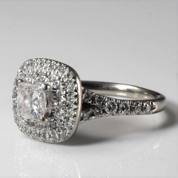 Double Halo Diamond Engagement Ring | 0.97ctw | SZ 4.5 |