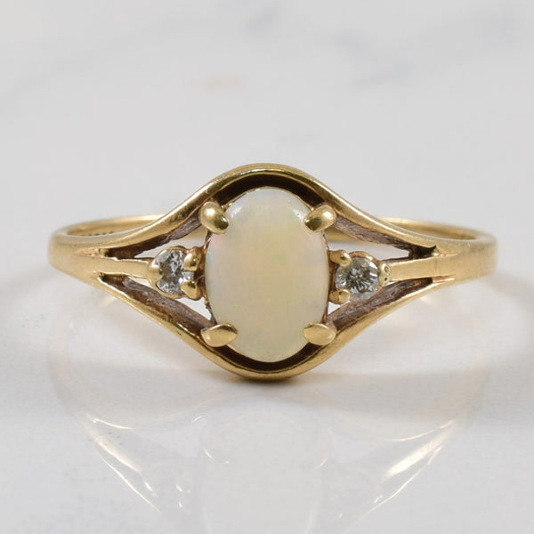 Opal & Diamond Split Shank Ring | 0.45ct, 0.04ctw | SZ 7.75 |