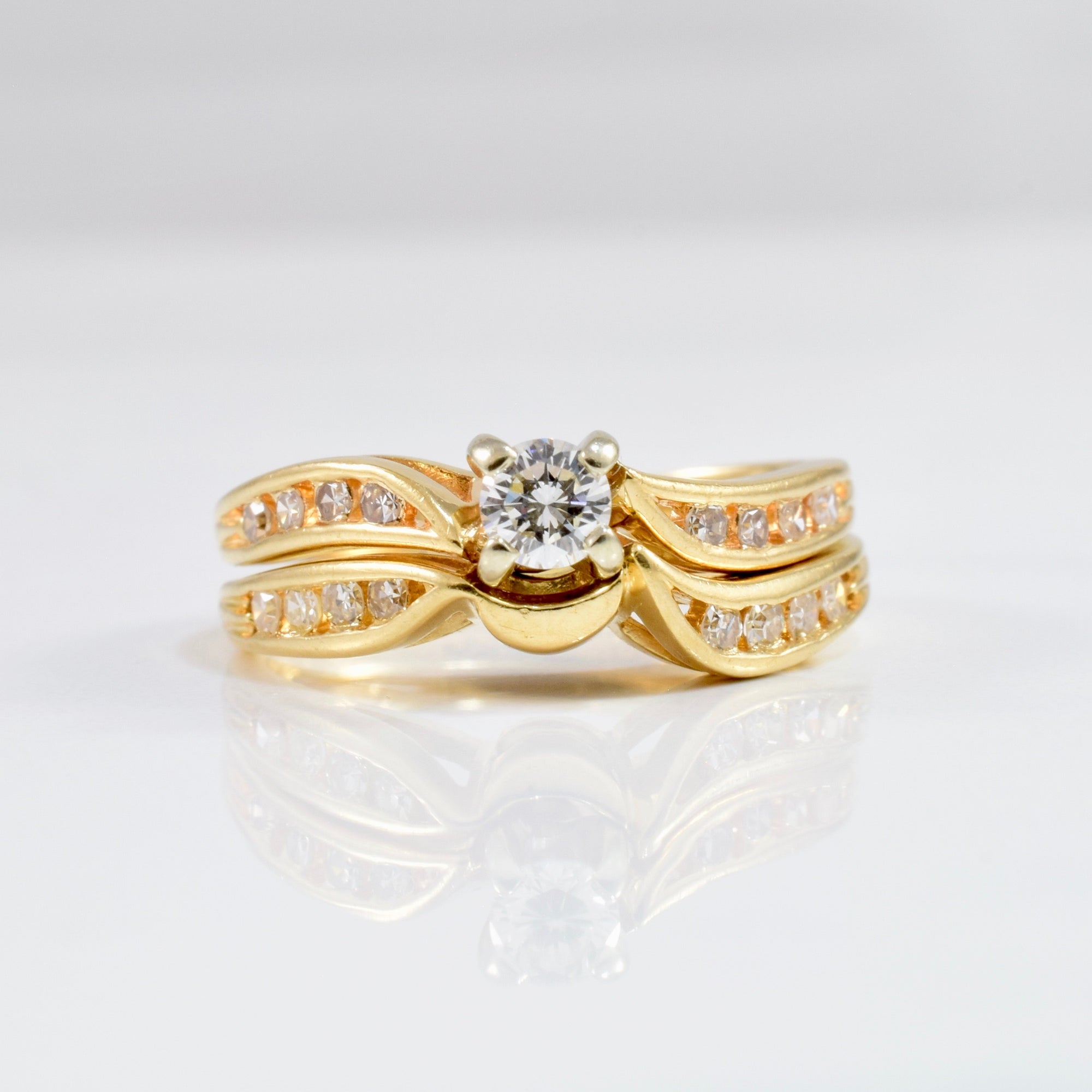 Bypass Diamond Wedding Set | 0.37 ctw SZ 5.25 |