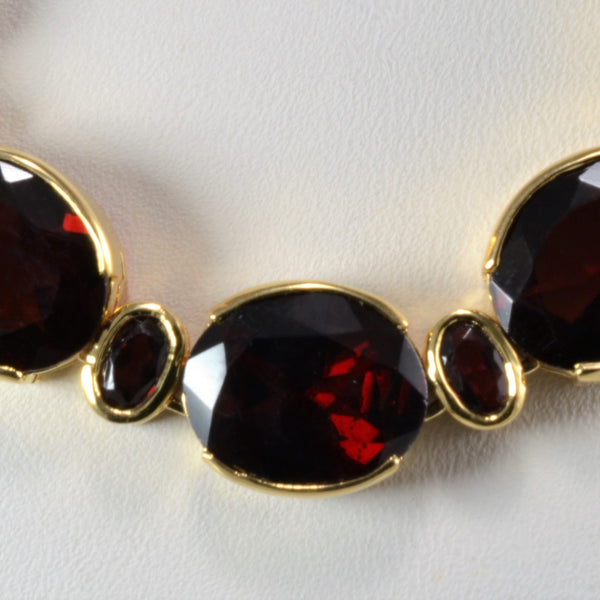 Bezel Set Garnet Necklace | 18