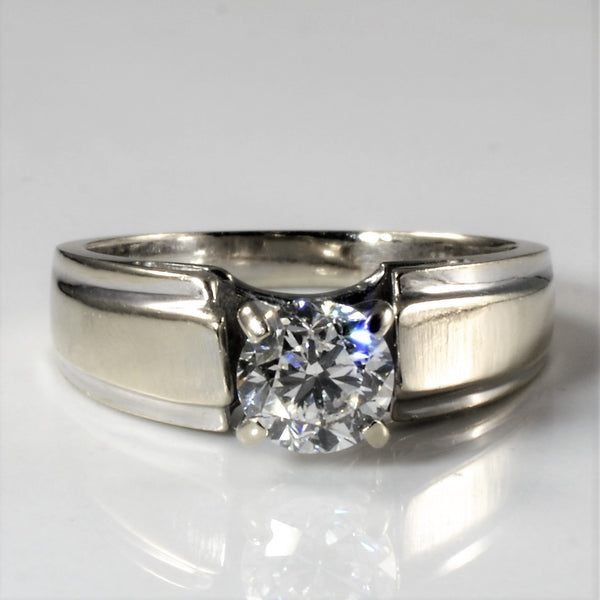 Satin Finish Solitaire Diamond Engagement Ring | 0.99ct | SZ 6.75 |