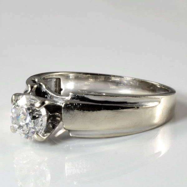 Satin Finish Solitaire Diamond Engagement Ring | 0.99ct | SZ 6.75 |