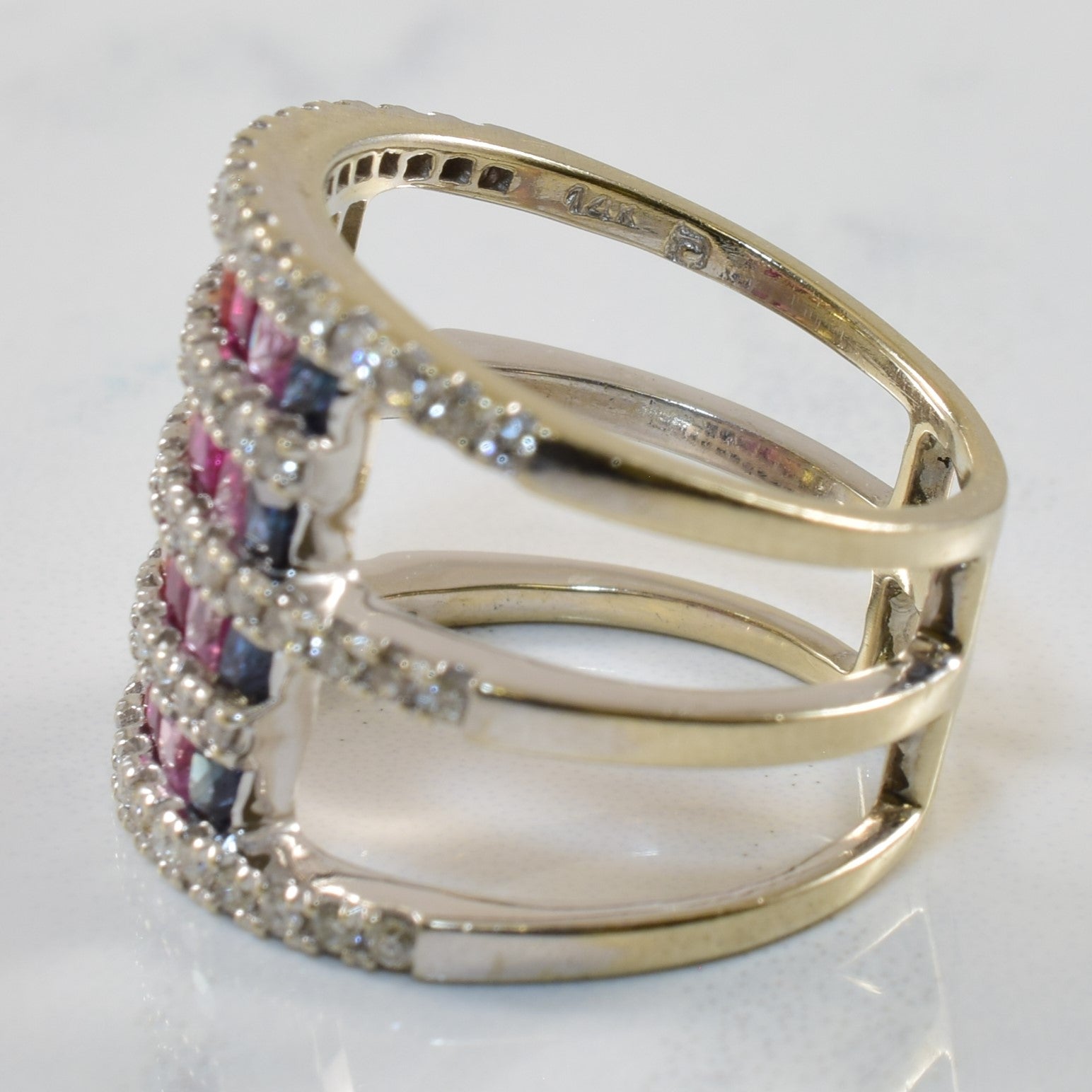 Stacked Sapphire & Ruby Ring | 2.24ctw, 0.51ctw | SZ 5.75 |