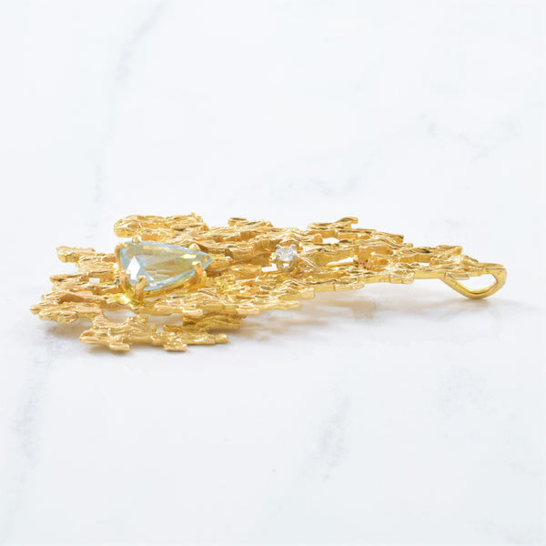 Convertible Aquamarine Brooch & Pendant | 0.08ctw, 2.40ct |