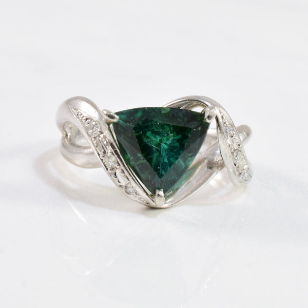 Green Tourmaline Bypass Ring | 0.08 ctw SZ 5.75 |