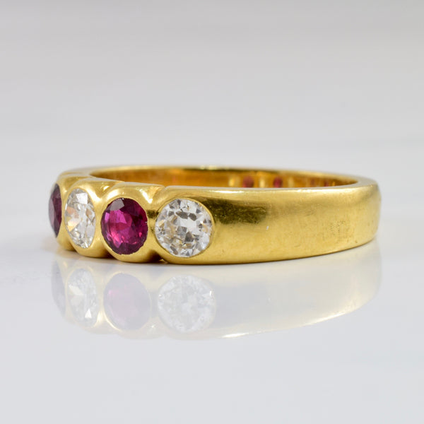 Early 1900s Ruby & Diamond Band | 0.48 ctw SZ 6.25 |