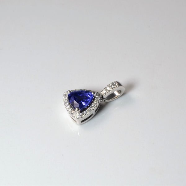 Diamond Halo Trillion Tanzanite Pendant | 0.07ctw, 0.70ct |