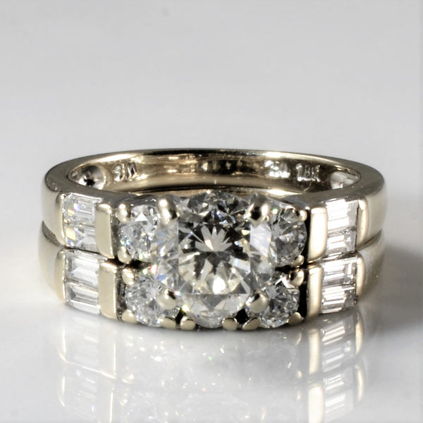 Baguette Detailed Diamond Wedding Set | 1.76ctw | SZ 4 |