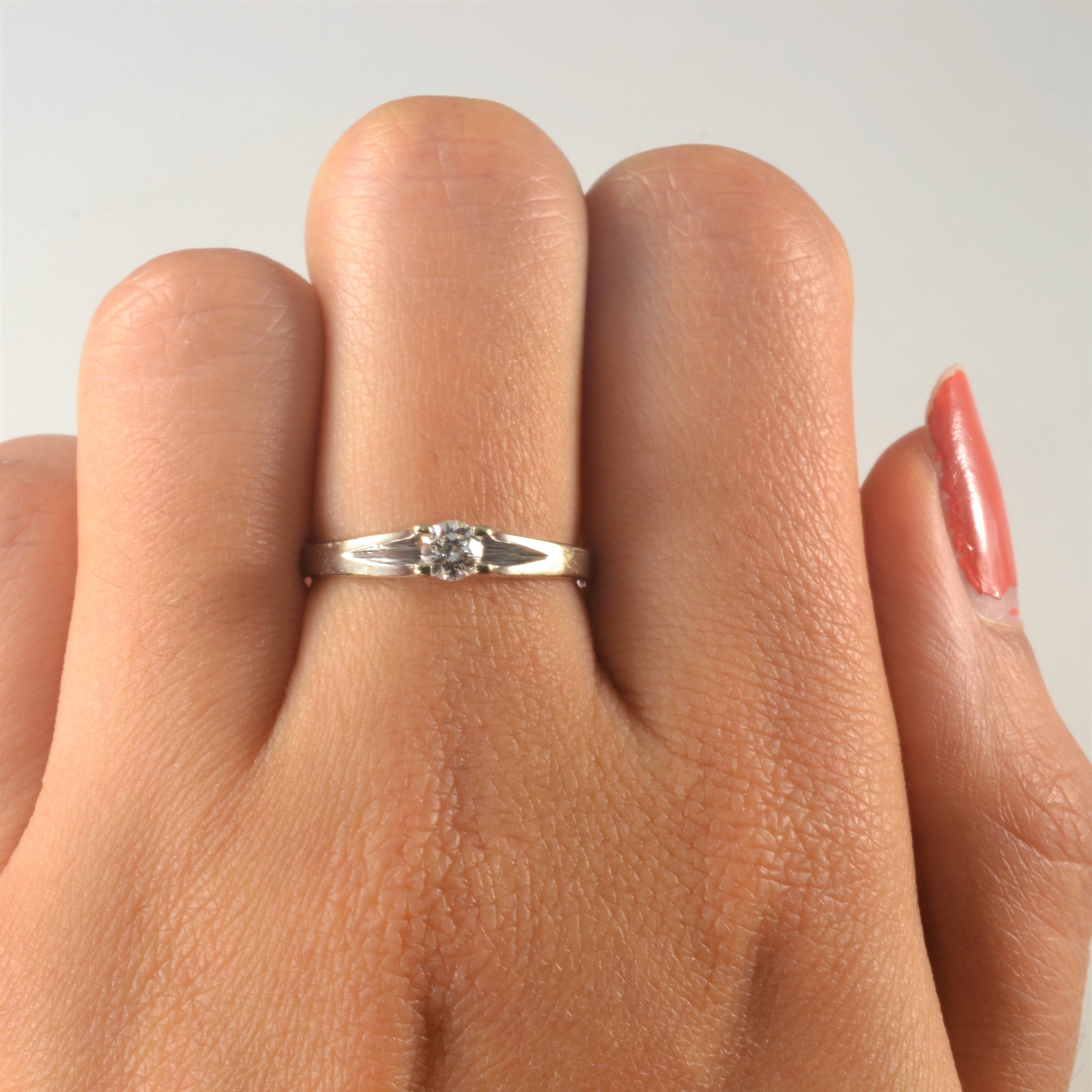 Spilt Edge Diamond Solitaire Ring | 0.17ct | SZ 6.5 |