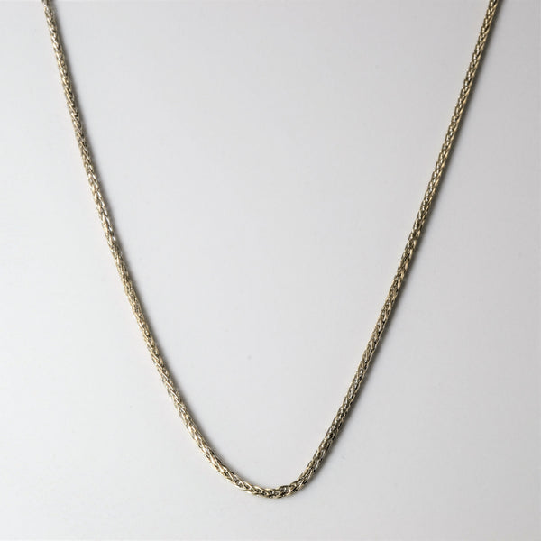 10k White Gold Wheat Chain | 26