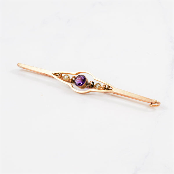 Edwardian Era Amethyst Bar Brooch |