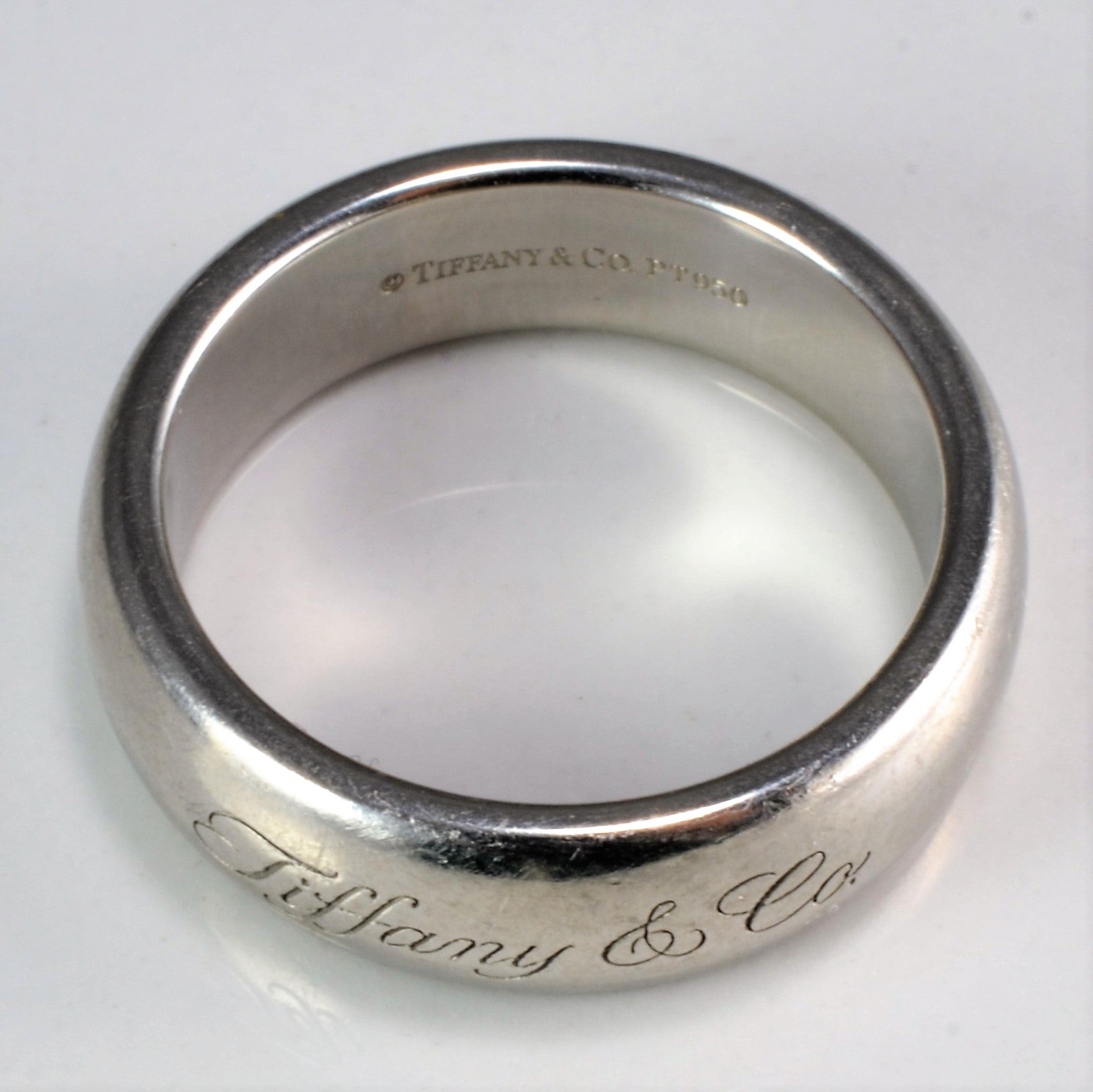 Tiffany & Co.' Engraved Lucida Platinum Band | SZ 6.75 |