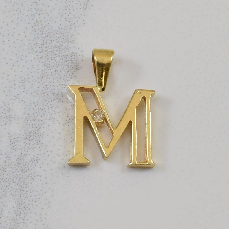 Diamond Initial 'M' Pendant | 0.005ct |