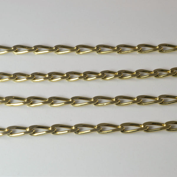 14k Yellow Gold Oval Link Curb Chain | 19