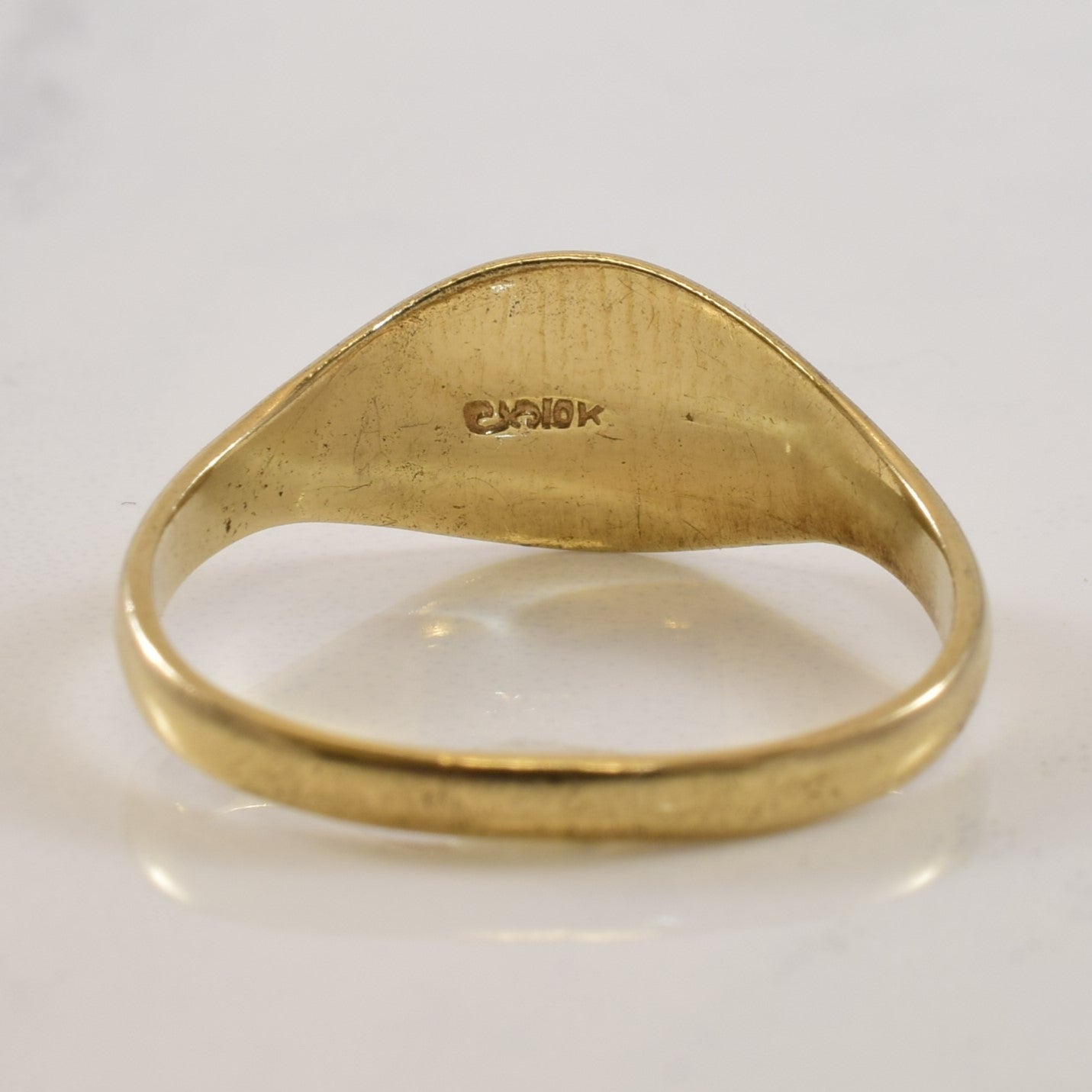 Brush Finish Yellow Gold Signet Ring | SZ 6 |