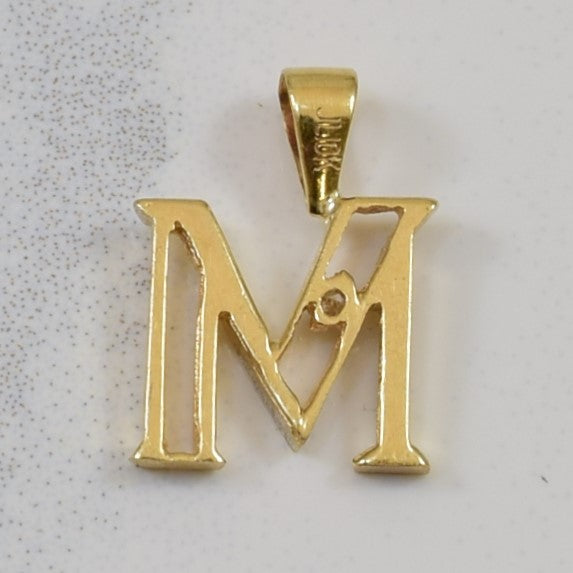 Diamond Initial 'M' Pendant | 0.005ct |