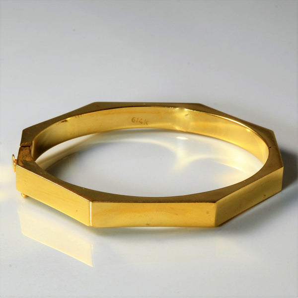 Octagon Shaped Gold Bangle | 6.5