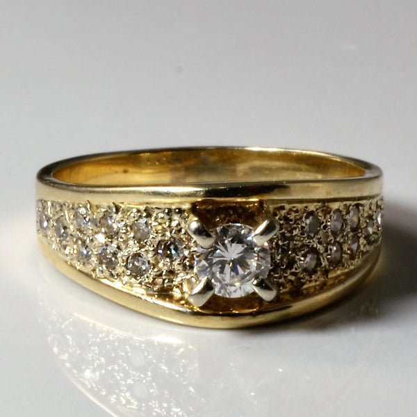 Pave Diamond Engagement Ring | 0.42ctw | SZ 6.25 |