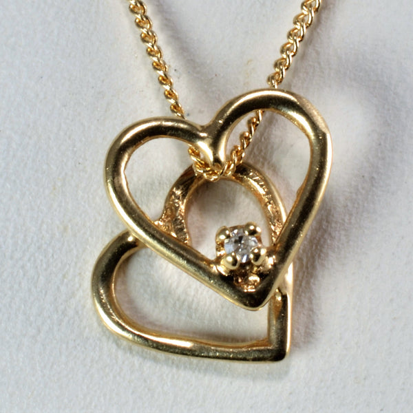 Double Heart Pendant Necklace | 18''|