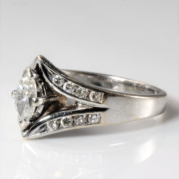 Split Shank Marquise Diamond Engagement Ring | 0.58ctw | SZ 6 |