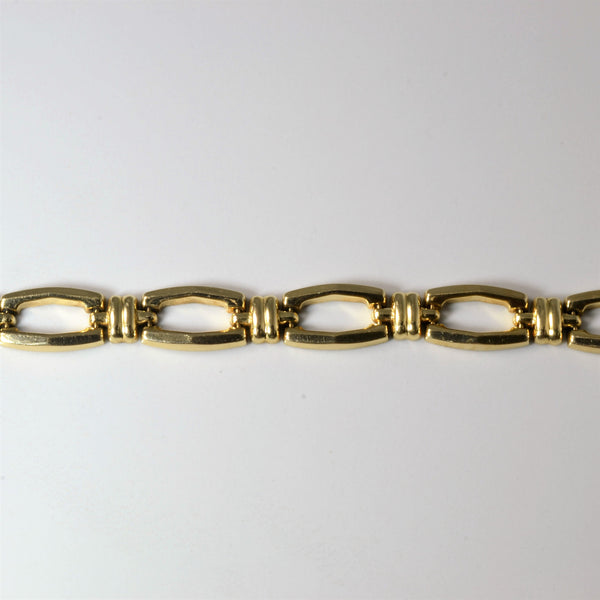 14k Yellow Gold Geometric Link Bracelet | 7