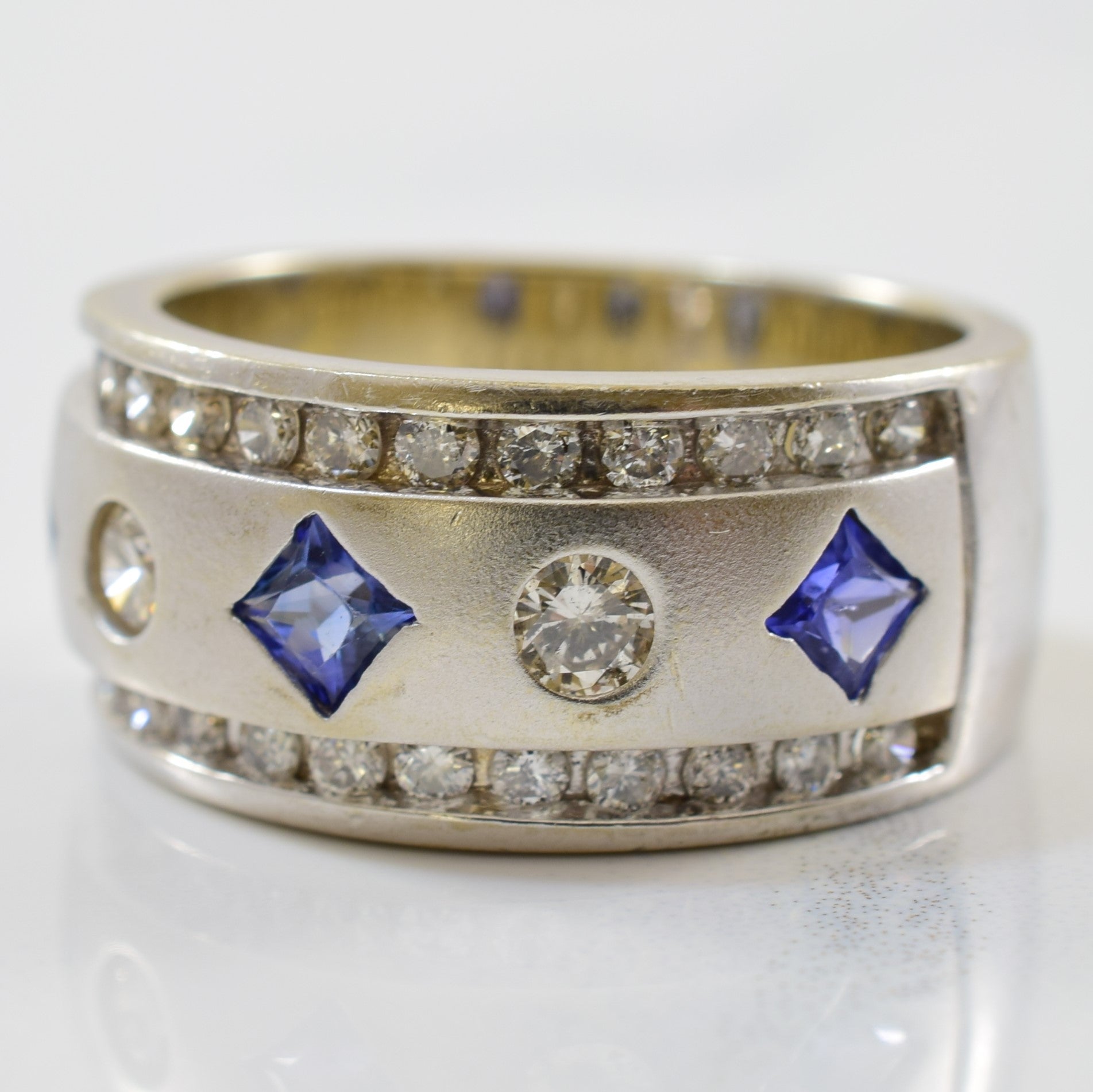 Alternating Sapphire & Diamond Band | 0.36ctw, 0.72ctw | SZ 6.5 |