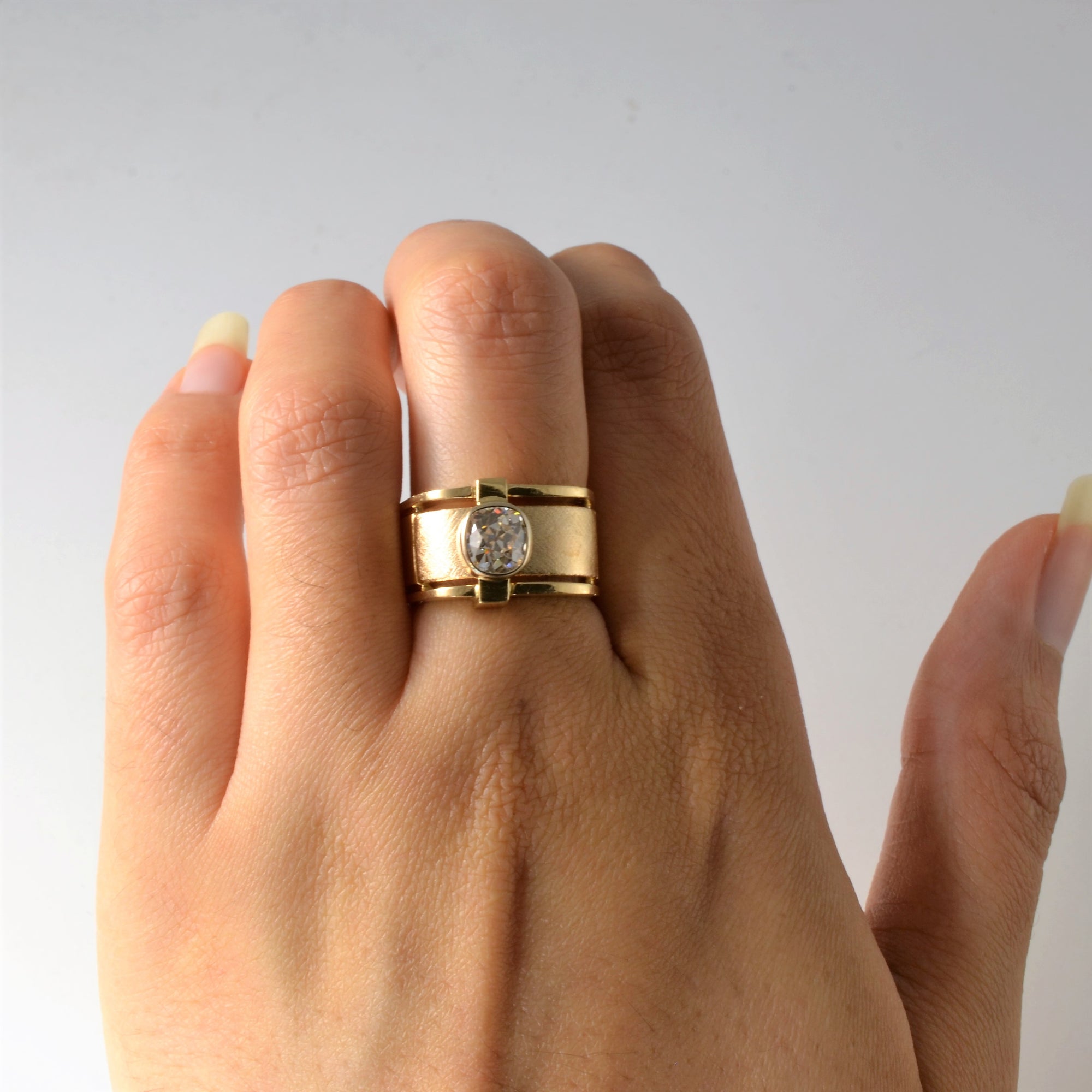 'Birks' Custom Bezel Set Old Mine Diamond Ring | 1.31ct | SZ 7 |