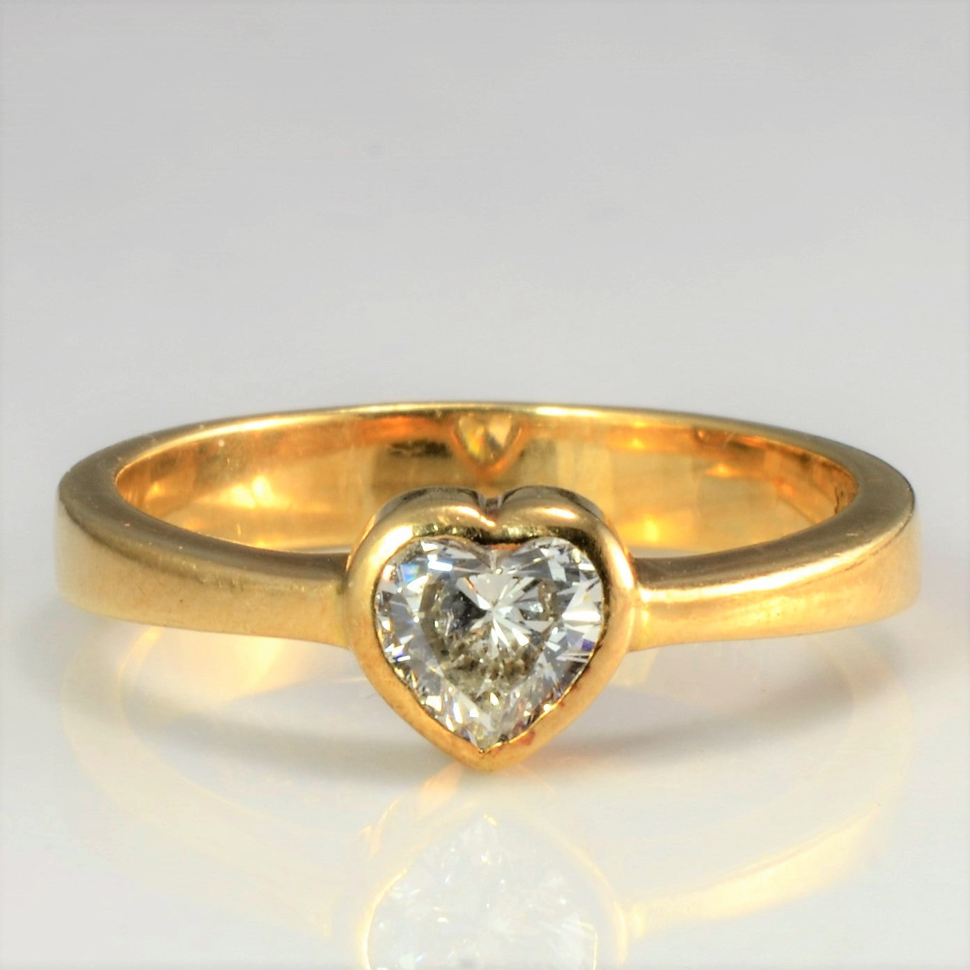 Bezel Set Heart Diamond Ring | 0.40ct | SZ 5.75 |