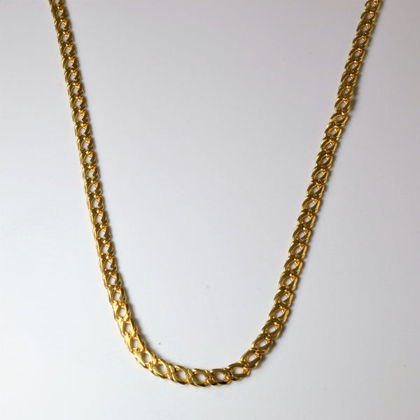 18k Yellow Gold Parallel Curb Link Chain | 19