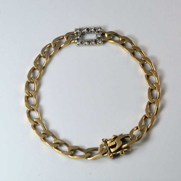 Diamond Curb Link Chain Bracelet | 0.15ctw | 6