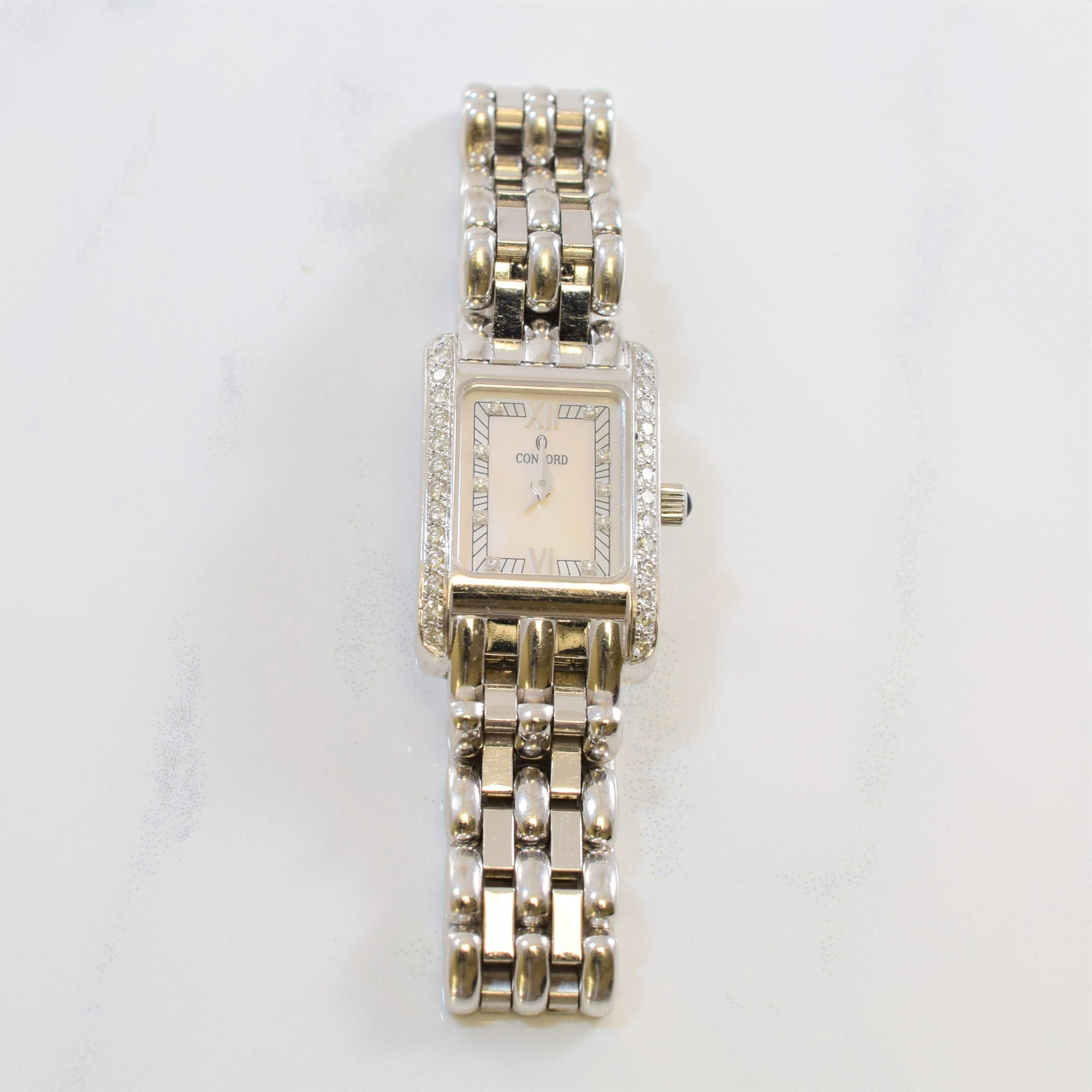 'Concord' Veneto Mother of Pearl & Diamond Quartz Watch | 0.28ctw | 6