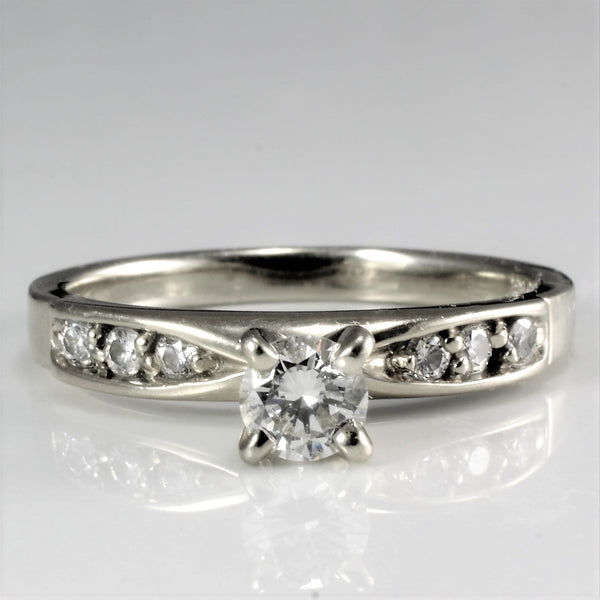 Prong Set Diamond & Accents Engagement Ring | 0.32 ctw, SZ 6.5 |