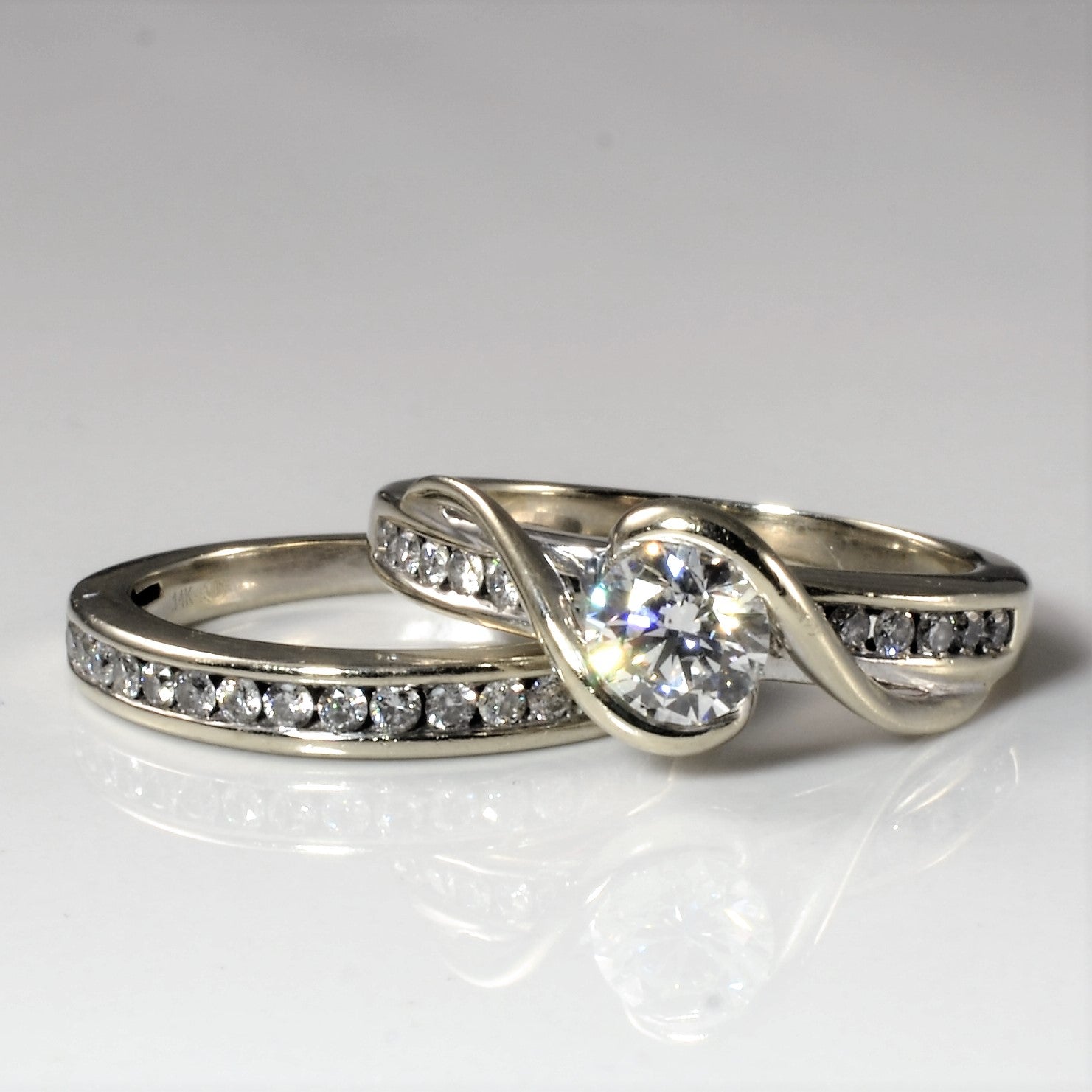 Bypass Diamond Wedding Set | 1.02ctw | SZ 6.25 |