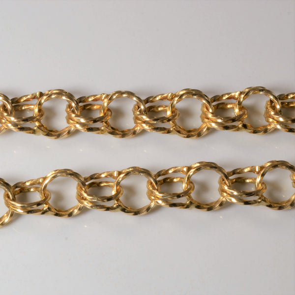 10k Yellow Gold Twisted Parallel Link Bracelet | 7