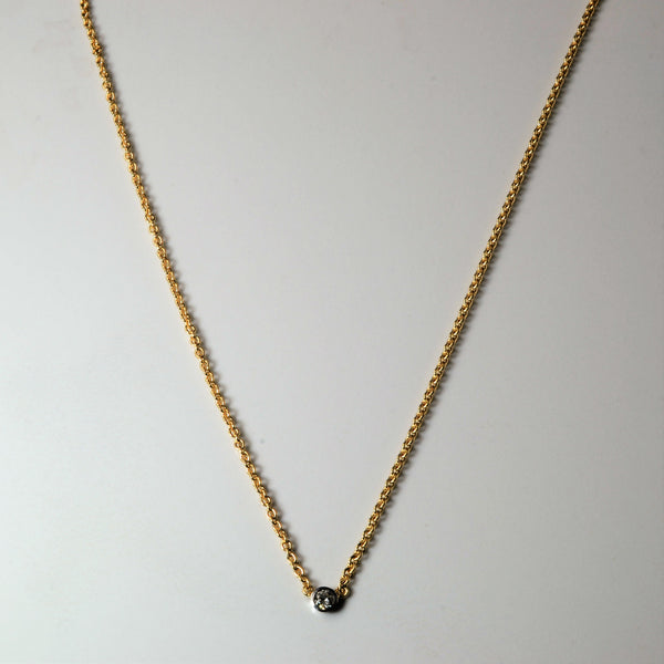 Bezel Set Floating Diamond Necklace | 0.09ct | 16