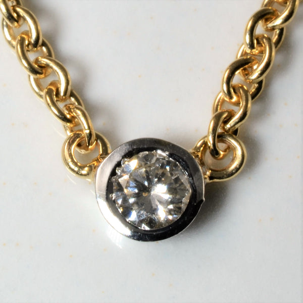 Bezel Set Floating Diamond Necklace | 0.09ct | 16