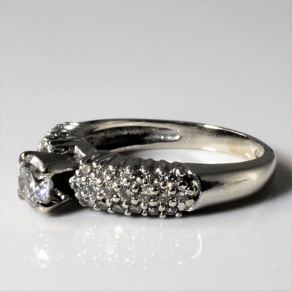 Pave Band Diamond Engagement Ring | 0.61ctw | SZ 4.5 |