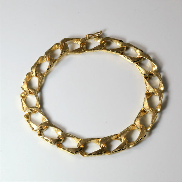 Yellow Gold Curb Link Chain Bracelet | 8
