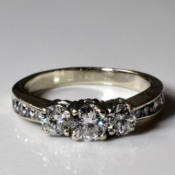 Three Stone Diamond Engagement Ring | 0.96ctw | SZ 5.75 |
