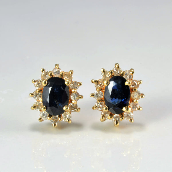 Sapphire & Diamond Stud Earrings | 0.25 ctw |