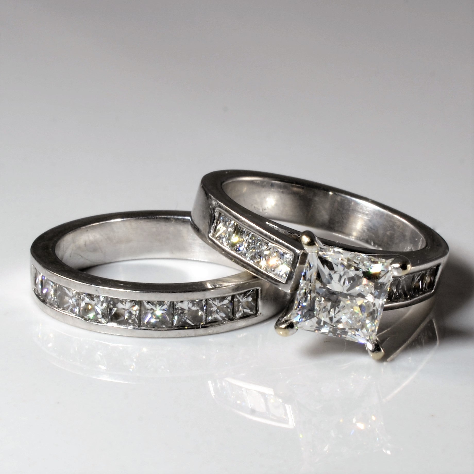 Princess Diamond Wedding Set | 3.11ctw | SZ 5.5 |