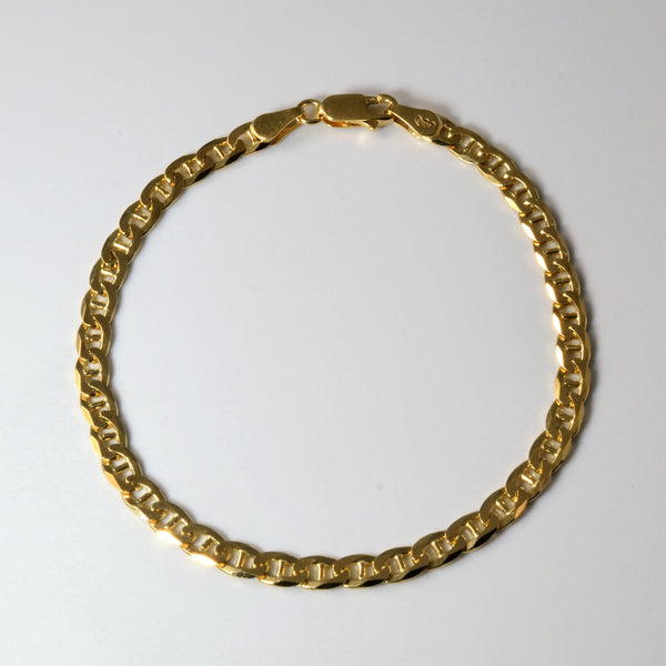 Yellow Gold Anchor Chain Bracelet | 8