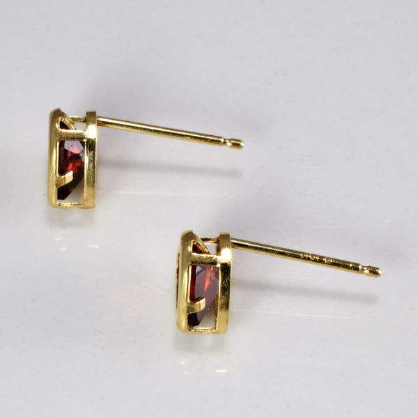 Heart Shape Garnet Studs